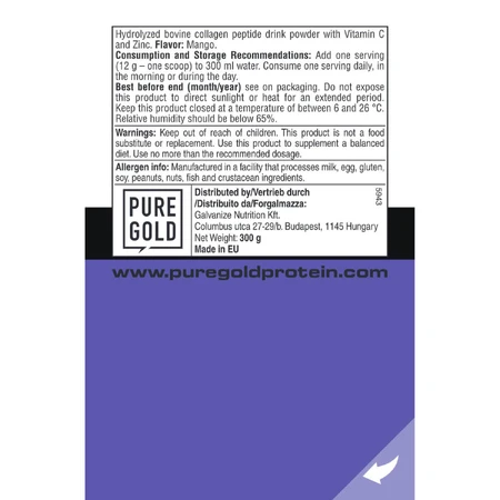 Коллаген Pure Gold Collagen marha Mango порошок со вкусом манго 300 г: цены и характеристики