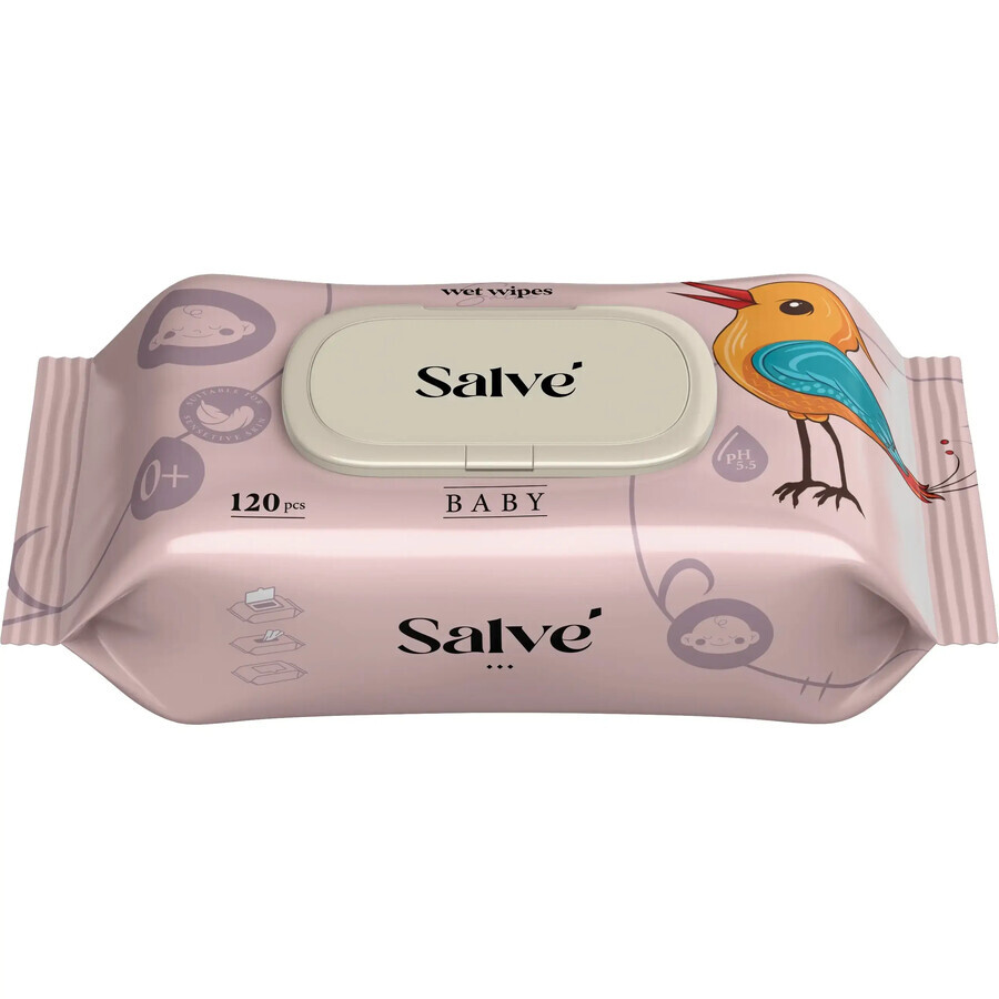 Дитячі вологі серветки Salve рожеві 120 шт: ціни та характеристики