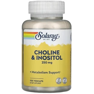 Solaray Холин и инозитол, Choline & Inositol, 250 мг, 100 капсул