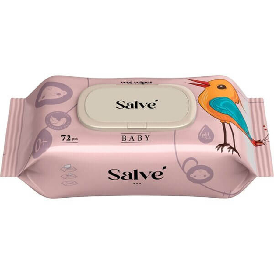 Серветки вологі дитячі Salve рожеві 72шт: ціни та характеристики