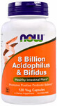 Пробиотики Acidophilus &amp; Bifidus Now Foods 8 млрд КОЕ, 120 вегетарианских капсул