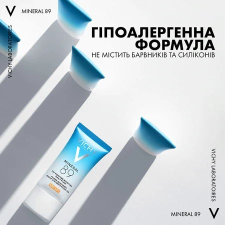Флюид для лица Vichy Mineral 89 72H SPF 50+ увлажняющий ежедневный солнцезащитный, 50 мл: цены и характеристики