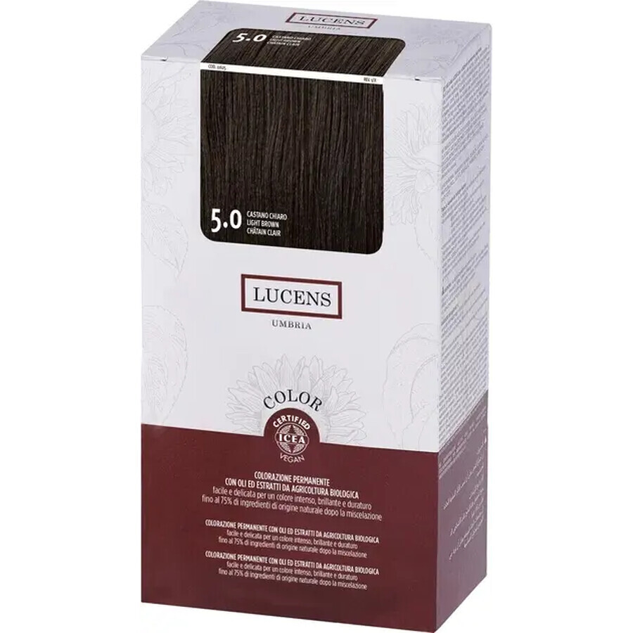 Безаміачна фарба для волосся Lucens Color 5.0 Світло-каштановий: ціни та характеристики