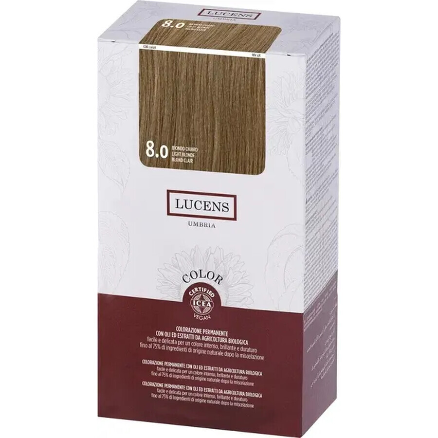 Безаміачна фарба для волосся Lucens Color 8.0 Світлий блонд : ціни та характеристики