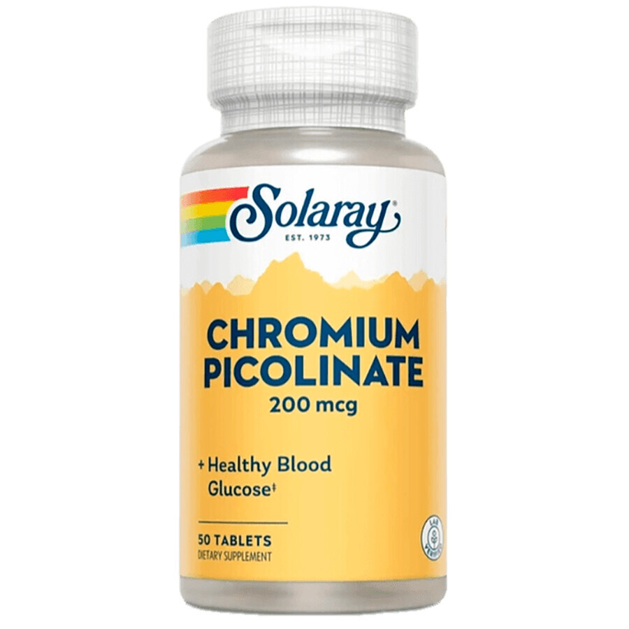 Solaray Хром піколінат Chromium Picolinate 200 мкг, 50 таблеток: ціни та характеристики