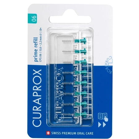 Набір міжзубних йоржиків Curaprox Prime Refill CPS 0,6 -2,2 мм, без тримача, 8 шт., бірюзовий: ціни та характеристики