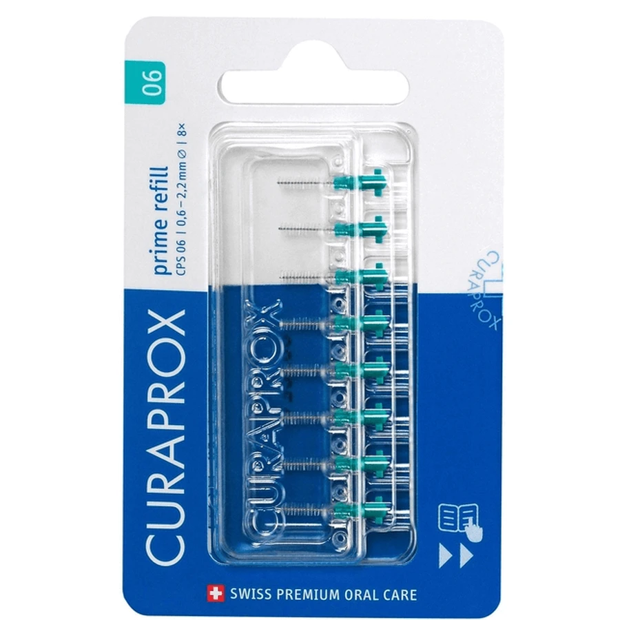 Набір міжзубних йоржиків Curaprox Prime Refill CPS 0,6 -2,2 мм, без тримача, 8 шт., бірюзовий: ціни та характеристики