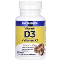 Витамин D3+ Витамин K2, Vitamin D3+ Vitamin K2, Enzymedica, 60 капсул