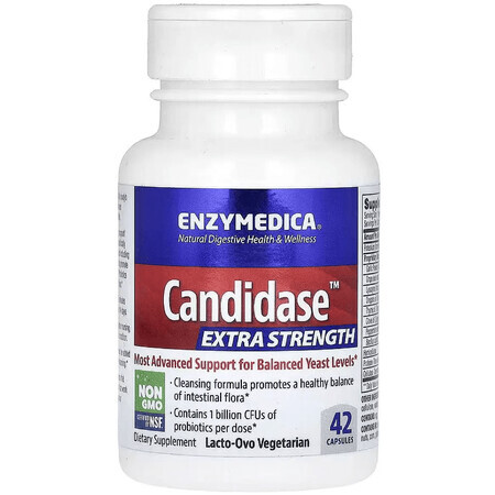 Кандидаза, Усиленная формула, Candidase Extra Strength, Enzymedica, 42 капсулы