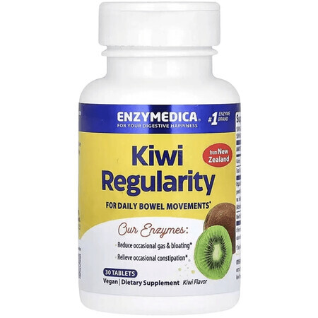 Киви, Kiwi Regularity, Enzymedica, 30 жевательных таблеток