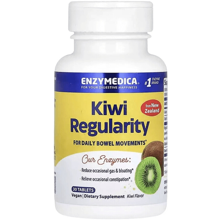 Ківі, Kiwi Regularity, Enzymedica, 30 жувальних таблеток: ціни та характеристики