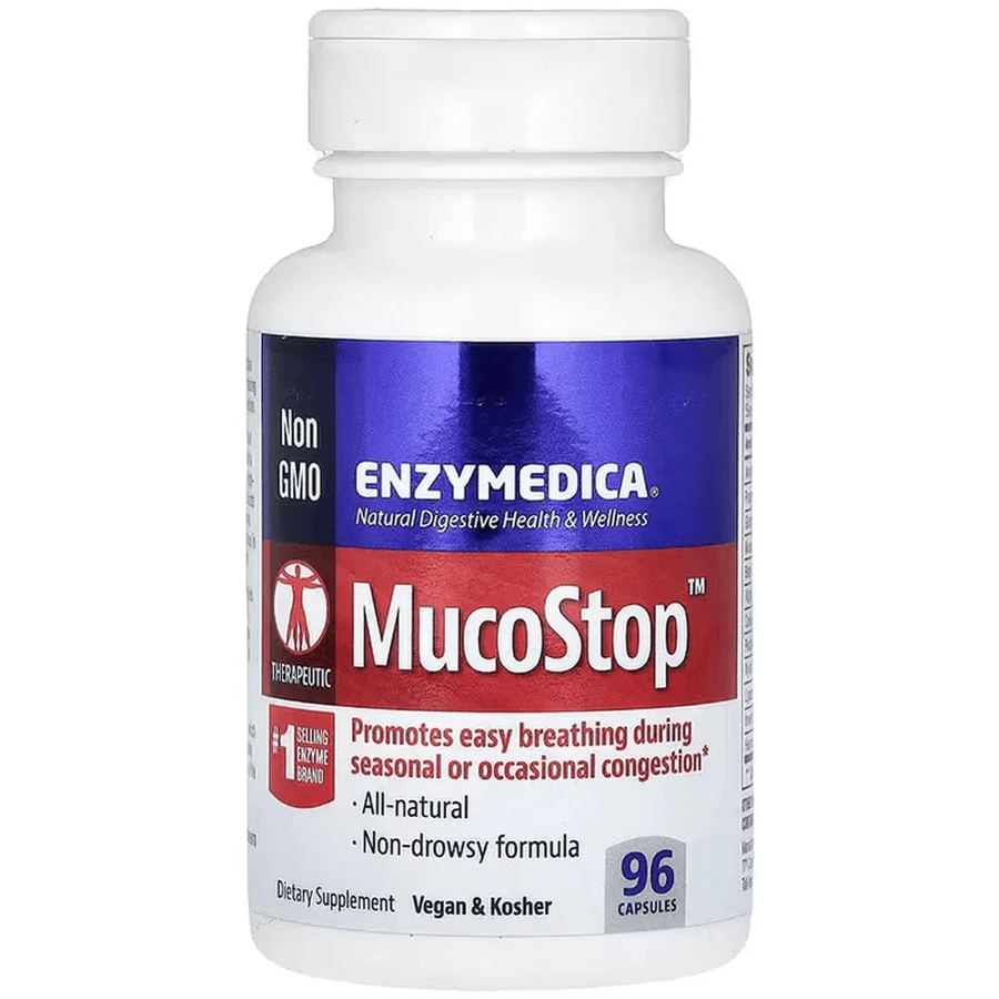 Комплекс для підтримки дихальних шляхів, MucoStop, Enzymedica, 96 капсул: ціни та характеристики