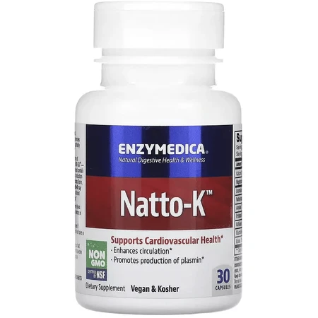 Наттокіназа, Natto-K, Enzymedica, 30 капсул: ціни та характеристики