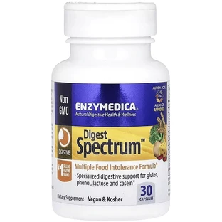 Пищеварительные ферменты, Digest Spectrum, Enzymedica, 30 капсул