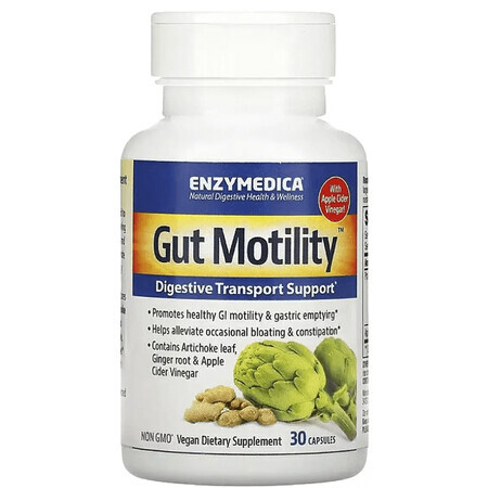 Растительный комплекс для моторики кишечника, Gut Motility, Enzymedica, 30 капсул