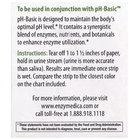 Тест-полоски для определения рН, pH-Strips, Enzymedica, 120 шт.: цены и характеристики