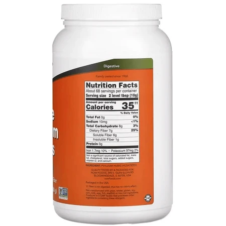 Цілісне лушпиння подорожника, Whole Psyllium Husk, Now Foods, 680 г: ціни та характеристики