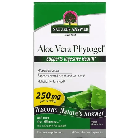 Алое вера фітогель, 250 мг, Aloe Vera Phytogel, Nature's Answer, 90 вегетаріанських капсул: ціни та характеристики