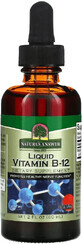 Витамин B12 в каплях, 1000 мкг, Liquid Vitamin B12, Nature&#39;s Answer, 60 мл