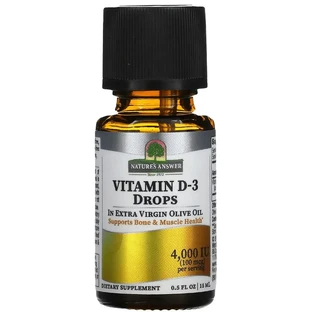 Витамин D3 в каплях, 4000 МЕ, Vitamin D-3 Drops, Nature's Answer, 15 мл