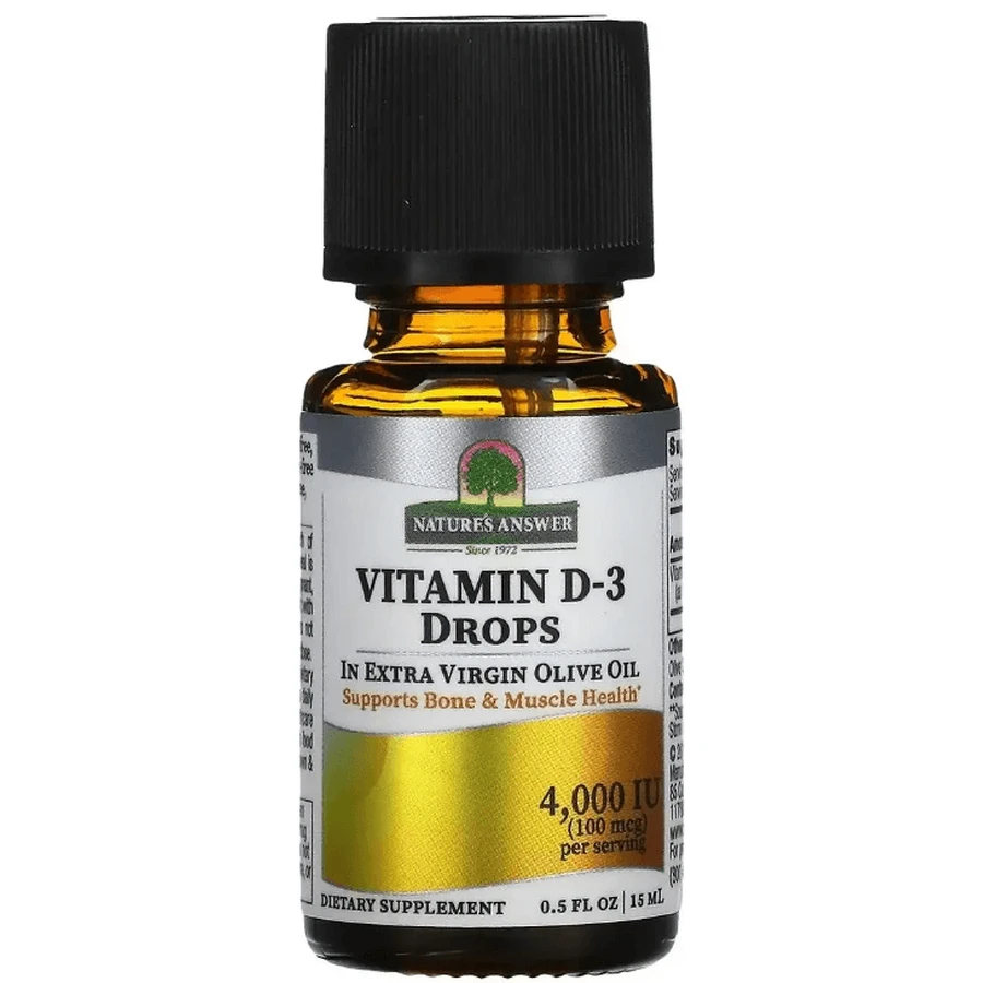 Витамин D3 в каплях, 4000 МЕ, Vitamin D-3 Drops, Nature's Answer, 15 мл: цены и характеристики