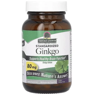 Гінкго Білоба, 80 мг, Standardized Ginkgo, Nature's Answer, 60 вегетаріанських капсул