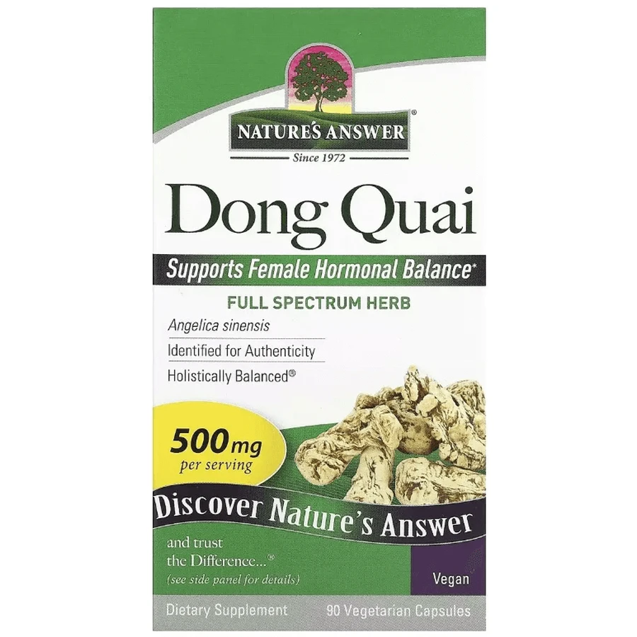 Дудник (Дягіль), 500 мг, Dong Quai, Nature's Answer, 90 вегетаріанських капсул: ціни та характеристики