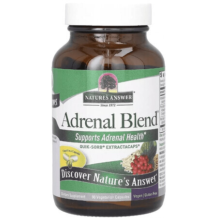 Здоровье надпочечников, Adrenal Blend, Nature's Answer, 90 вегетарианских капсул