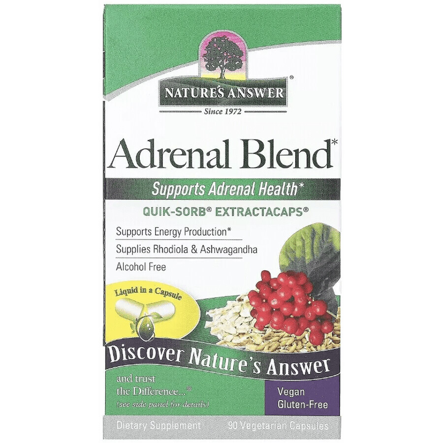 Здоровье надпочечников, Adrenal Blend, Nature's Answer, 90 вегетарианских капсул: цены и характеристики