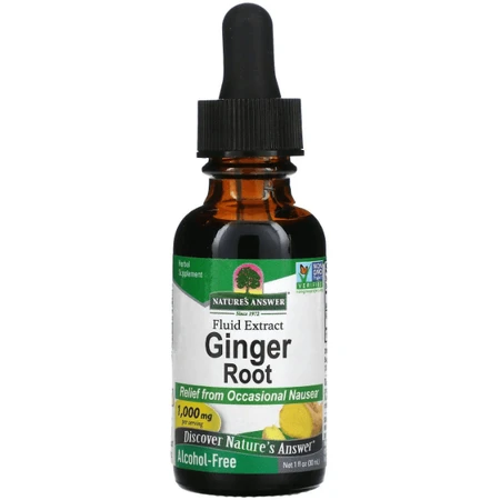 Имбирь, 1000 мг, экстракт корня без спирта, Ginger Root, Fluid Extract, Alcohol-Free, Nature's Answer, 30 мл: цены и характеристики