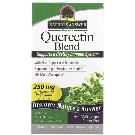 Кверцетин, 250 мг, Quercetin Blend, Nature's Answer, 60 вегетарианских капсул: цены и характеристики