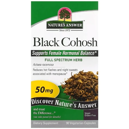 Клопогон, 50 мг, Black Cohosh, Full Spectrum Herb, Nature's Answer, 90 вегетарианских капсул: цены и характеристики