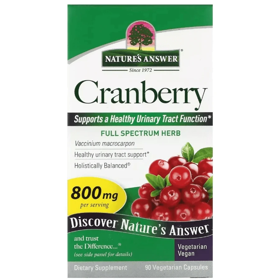 Клюква, 800 мг, Cranberry, Nature's Answer, 90 вегетарианских капсул: цены и характеристики