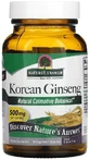 Корейский женьшень, 500 мг, Korean Ginseng, Nature's Answer, 50 вегетарианских капсул