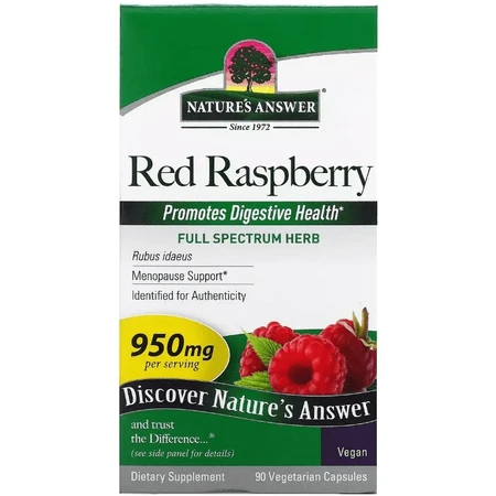 Червона малина, 950 мг, Red Raspberry, Nature's Answer, 90 вегетаріанських капсул: ціни та характеристики