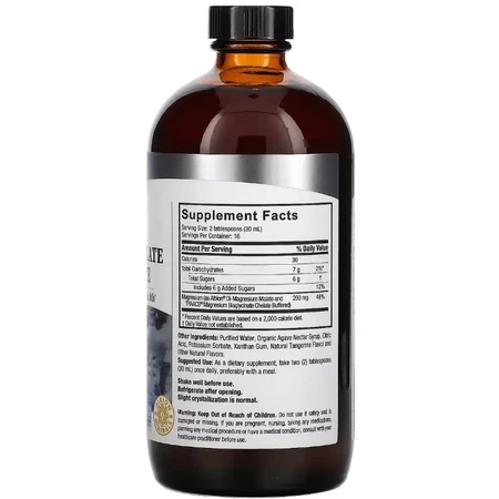 Магній малат та гліцинат, 200 мг, смак мандарину, Liquid Magnesium Malate and Glycinate, Nature's Answer, 480 мл: ціни та характеристики