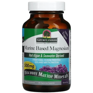 Магний морского происхождения, 500 мг, Marine Based Magnesium, Nature's Answer, 90 вегетарианских капсул