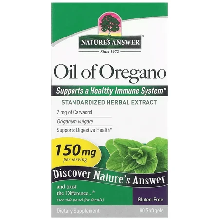 Олія орегано, 150 мг, Oil of Oregano, Nature's Answer, 90 гелевих капсул: ціни та характеристики