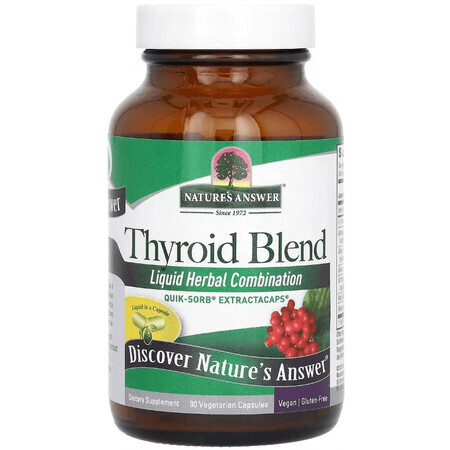 Смесь для щитовидной железы, Thyroid Blend, Nature's Answer, 90 вегетарианских капсул