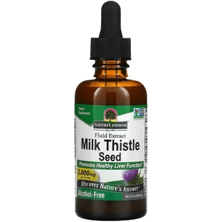 Экстракт расторопши, без спирта, 2000 мг, Milk Thistle Seed, Fluid Extract, Alcohol-Free, Nature's Answer, 60 мл