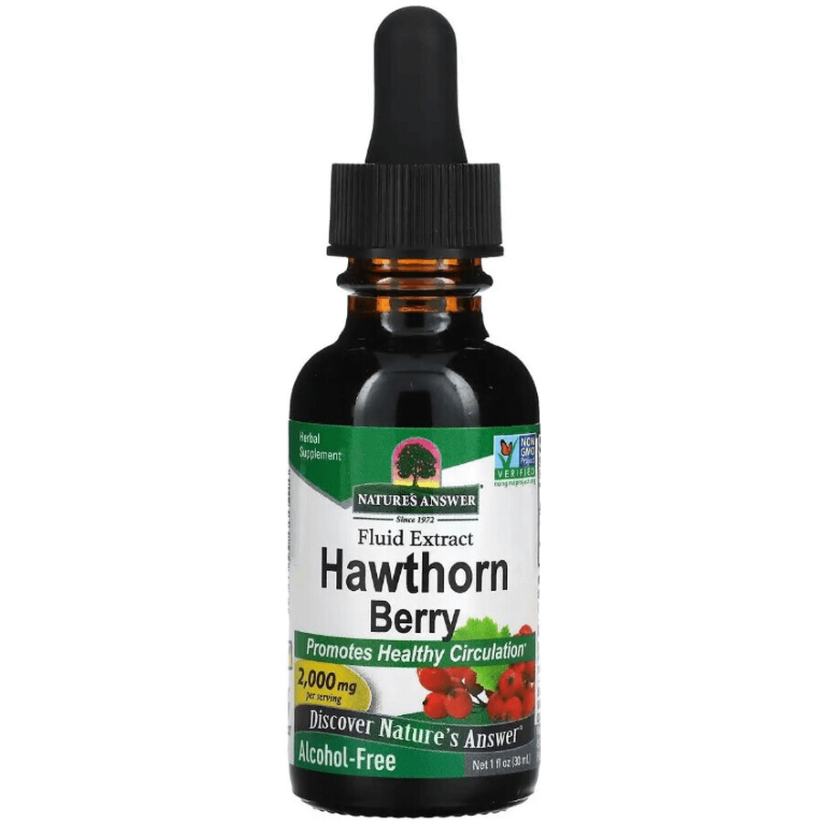 Екстракт Ягід глоду, 2000 мг, Hawthorn Berry, Nature's Answer, 30 мл: ціни та характеристики