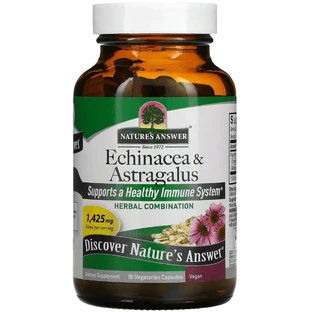 Эхинацея и астрагал, Echinacea & Astragalus, Nature's Answer, 90 вегетарианских капсул