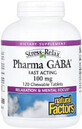 GABA (Гама-Аміномасляна Кислота), 100 мг, Stress Relax, Pharma GABA, Natural Factors, 120 жувальних таблеток