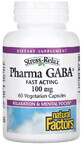 GABA (Гамма-Аминомасляная Кислота), 100 мг, Stress Relax, Pharma GABA, Natural Factors, 60 вегетарианских капсул