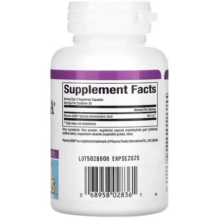 GABA (Гамма-Аминомасляная Кислота), 100 мг, Stress Relax, Pharma GABA, Natural Factors, 60 вегетарианских капсул: цены и характеристики