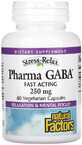 GABA (Гамма-Аминомасляная Кислота), 250 мг, Stress-Relax, Pharma GABA, Natural Factors, 60 вегетарианских капсул