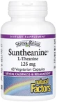 L-теанин, 125 мг, Stress-Relax, Suntheanine, L-Theanine, Natural Factors, 60 вегетарианских капсул