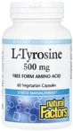 L-тирозин, 1000 мг, L-Tyrosine, Natural Factors, 60 вегетарианских капсул