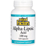 Альфа-ліпоєва кислота, 100 мг, Alpha-Lipoic Acid, Natural Factors, 120 капсул