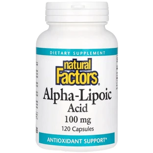 Альфа-ліпоєва кислота, 100 мг, Alpha-Lipoic Acid, Natural Factors, 120 капсул
